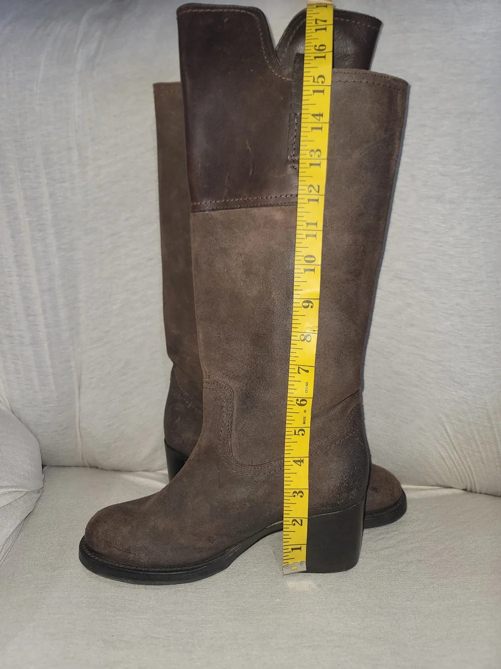 Frye Brown Suede & Leather Tall Boots Size 6.5 EUC - Picture 3 of 10
